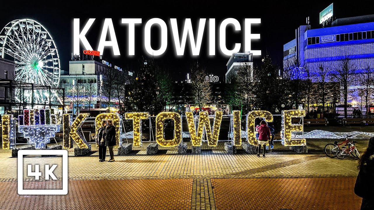 Katowice WALKING Tour. Poland 🇵🇱 2024 - Travel Vlog 4K HDR 60 FPS - With Captions