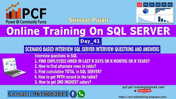 DAY41 SQL SERVER INTERVIEW QUESTIONS||FIND EMPLOYEES HIRED IN LAST N DAYS|FIND alternate rows