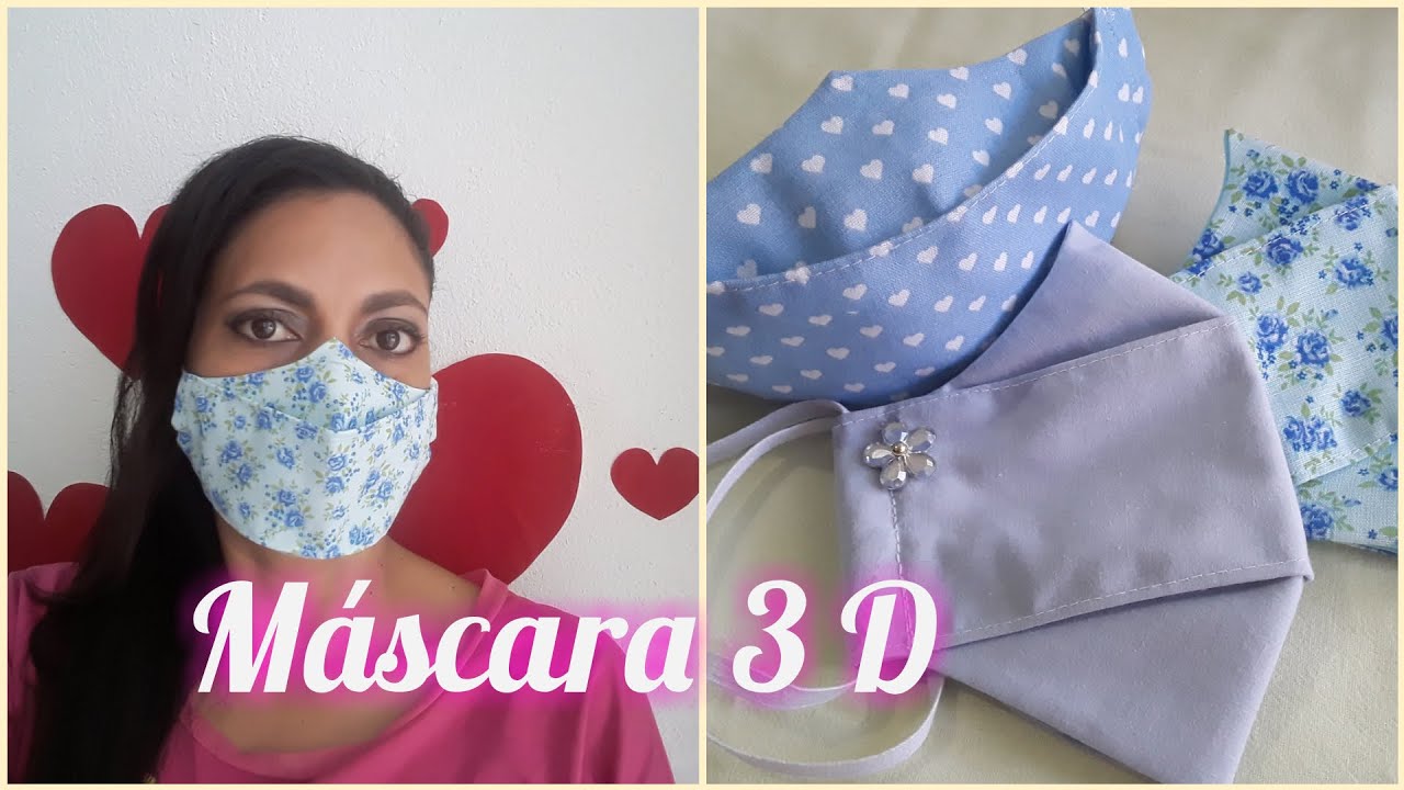 Máscara 3D com elástico ajustável