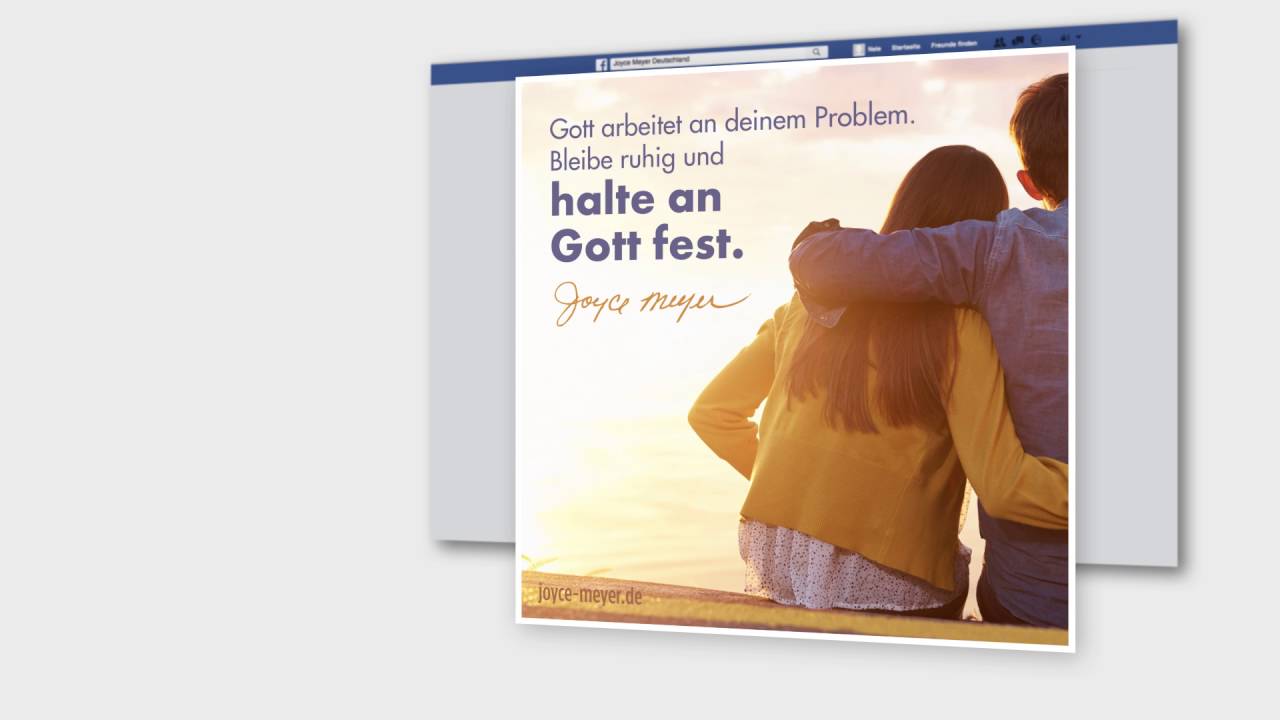 Gott arbeitet an deinem Problem. Bleibe ruhig und halte an Gott fest ...