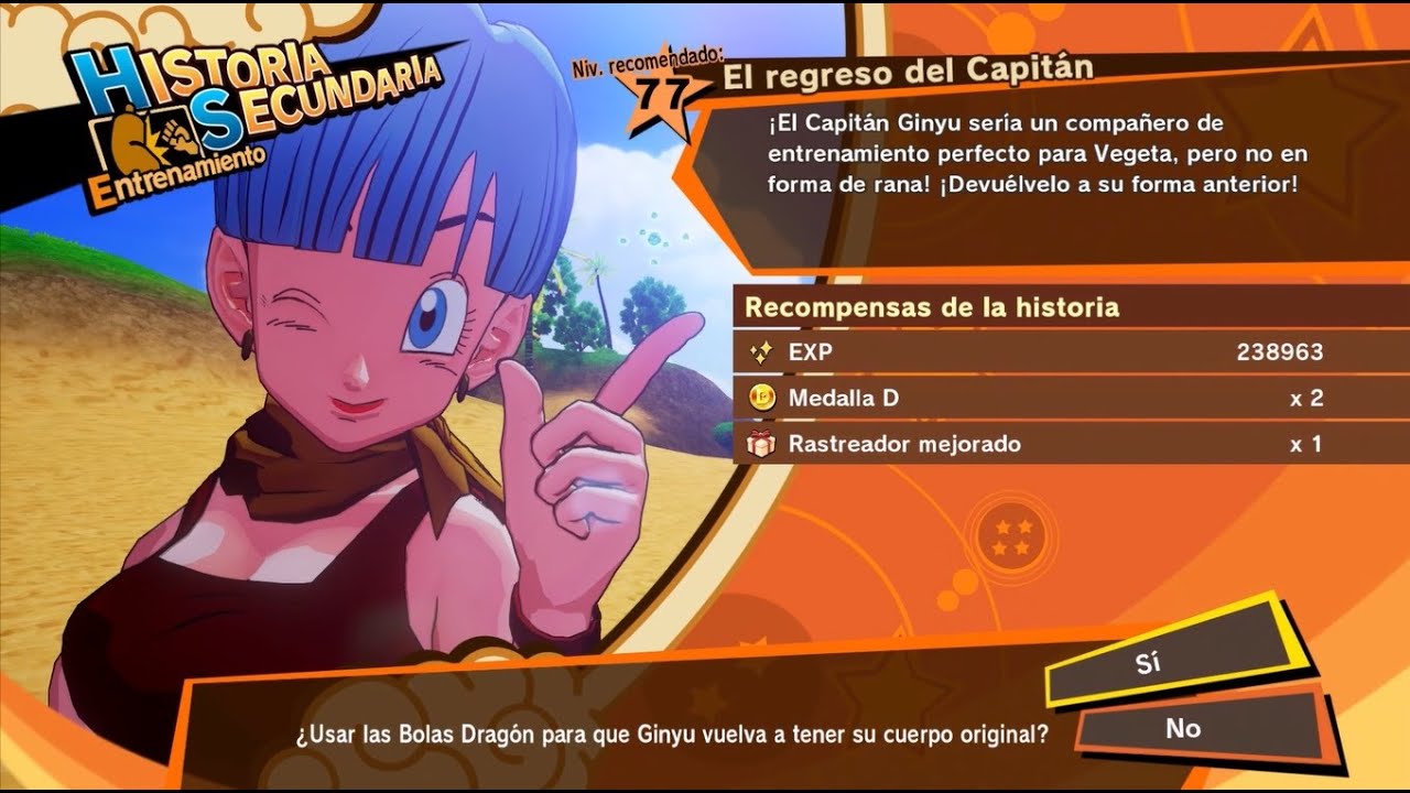 Misión secundaria en la que reunimos las 7 dragon balls para devolver el cu...