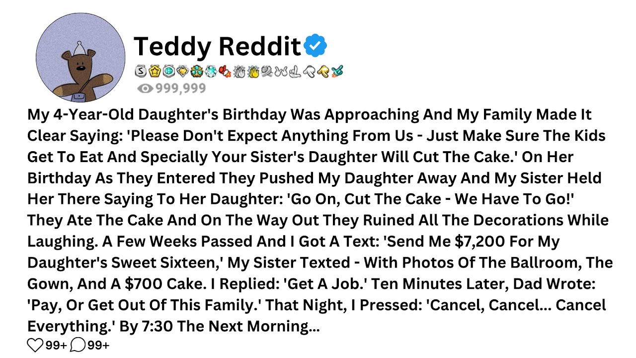 Приближался день рождения моей четырехлетней дочери, и моя семья ясно дала понять, сказав: «Пожал...
