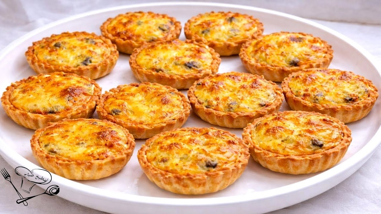 ميني كيش بعجينة الزيت السحرية بدون زبدة ولا لحوم سهلة وسريعة وإقثصادية 