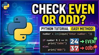 Python Program to Check Even or Odd Number | Python Beginner Tutorial