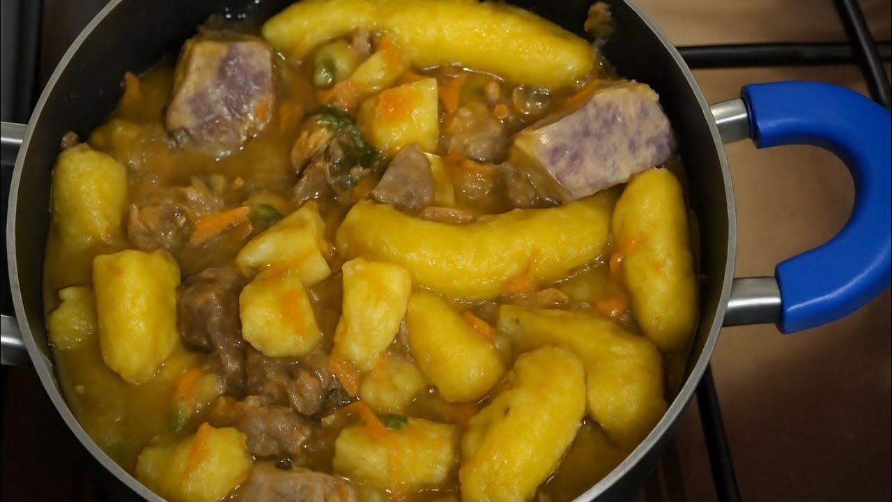 Goat Meat Matoke with Nduma Recipe | Soft Tender Goat Stew, Matoke & Arrowroots #africanfood #matoke