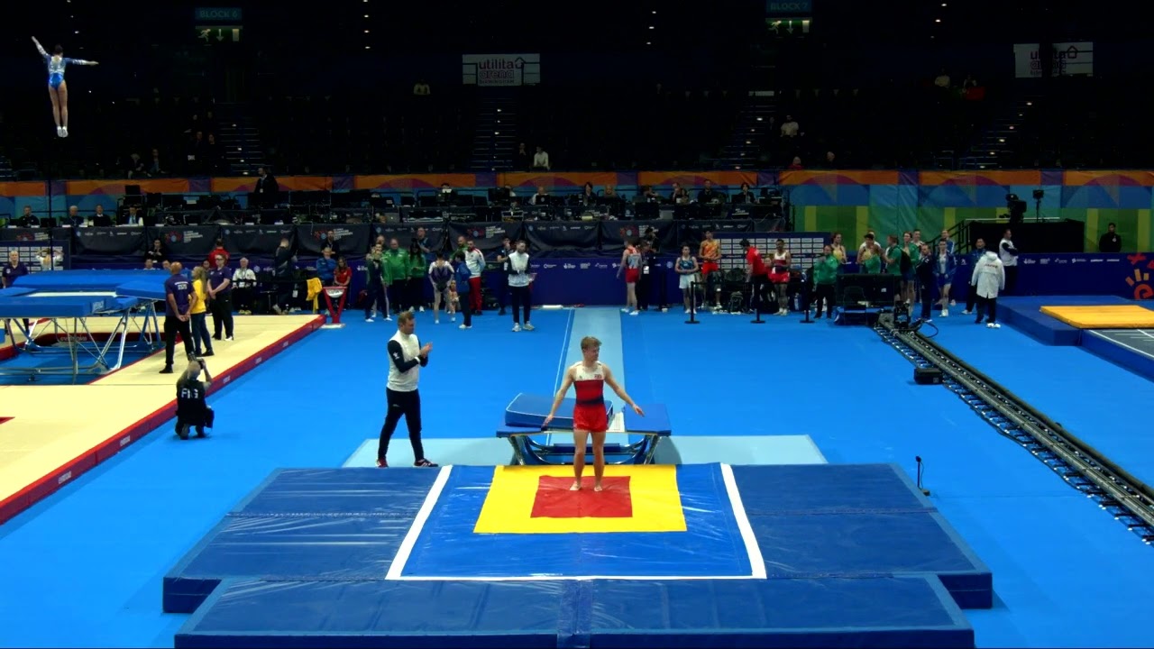 Youtube video: GOSLING Lewis (GBR)_M_2023 Trampoline Worlds_Qualification_Double Mini_R2