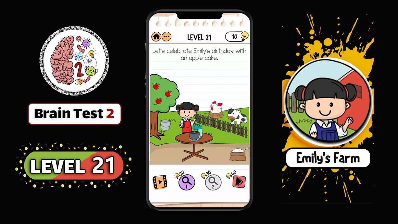 Brain Test 2: Tricky Stories - Emily’s Farm Level 21 Answer