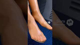 5-Min Breath For Feet After A Long Fight So Charming Vintage Sheer Glossy Hose On Long Legs