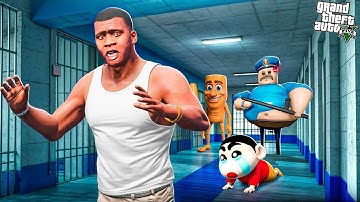 Franklin & Shinchan ESCAPE Barry’s Prison in Roblox World Inside GTA 5