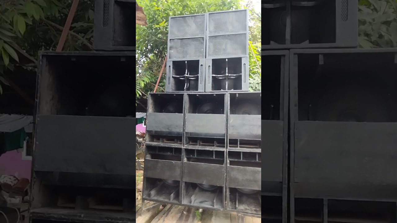 Box CBS bhima 18" x 6 (main 2,7ohm pakai power ashley PA1600) & box gajah mini 15" x 2. horegggg 🔥