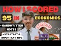 How I Scored 95 in Economics | Class 12th | Handwritten Notes | Full Strategy💥