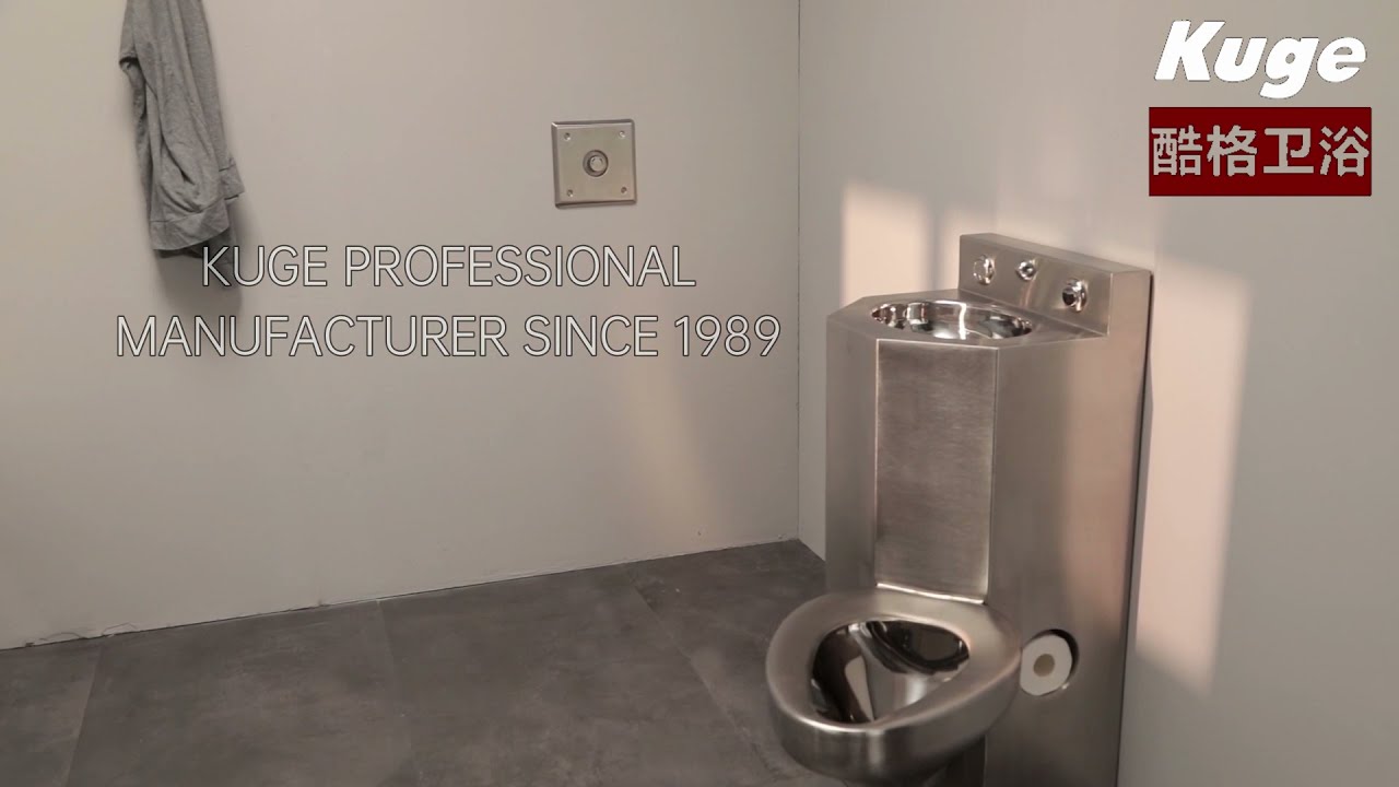 American style stainless steel prison style combination toilet wc