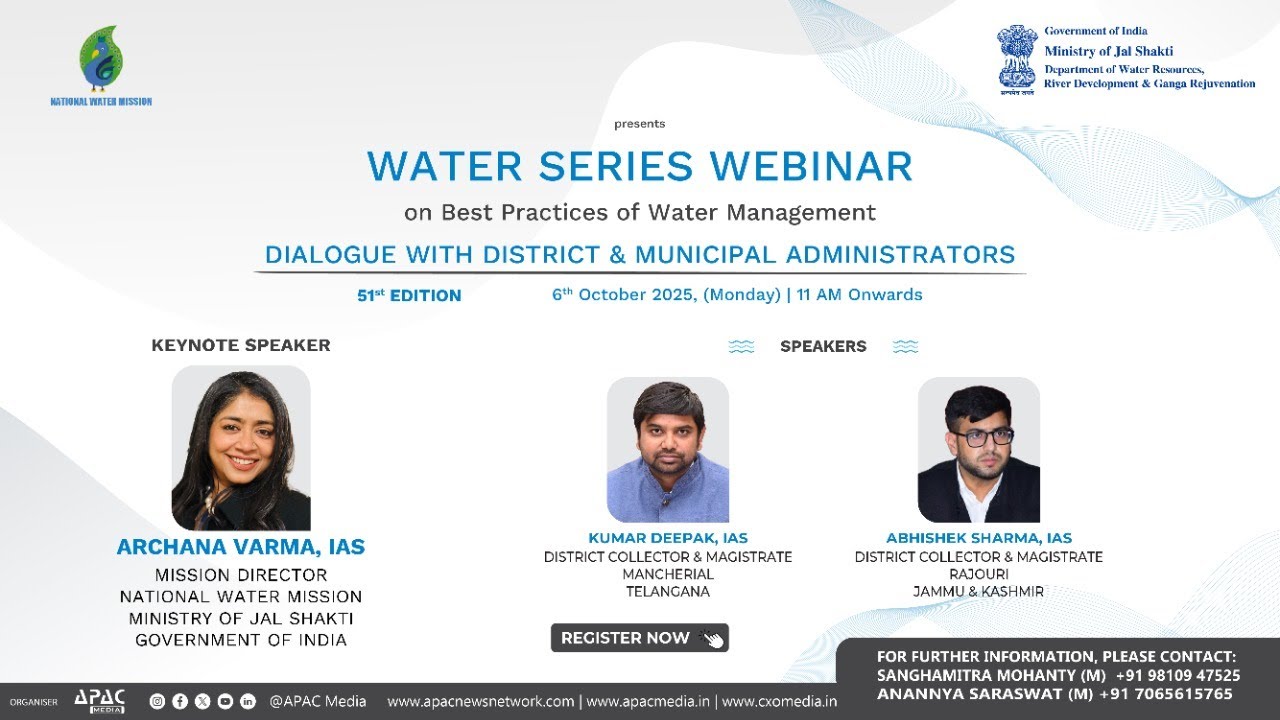 51st Edition of Water Series Webinar on Best Practices of Water Management