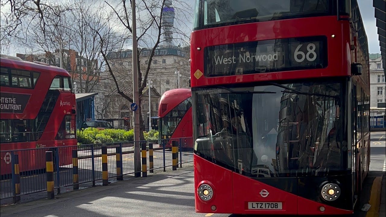(68 bus) Transport UK London Bus LT708 LTZ 1708 New Routemaster hybrid
