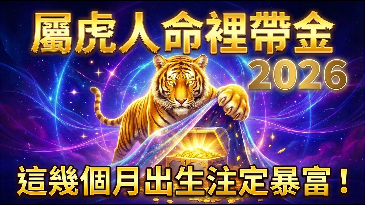 屬虎的人命裡帶金！2026年「這月」出生的人注定暴富？快對照你的出生月，別讓財氣溜走了！#2026生肖虎運勢 #屬虎財運 #屬虎2026運勢 #招財風水 #屬虎 #生肖虎 #改運 #五行 #八字