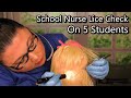ASMR School Nurse Lice Check On 5 Students But 1 Infested Lice Treatment Lice Removal Medical RP 