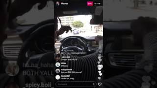 LIL PUMP & FAMOUS DEX lit in traffic on IG live