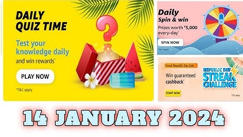 Funzone Amazon All Quiz Answers Today |14 January 2023 | @dailyquiztime #amazonfunzon