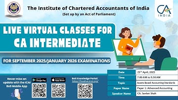 Intermediate Paper 1:AA | Topic: Assets Based Accounting Standards | Session 1 | 25 Apr, 2025