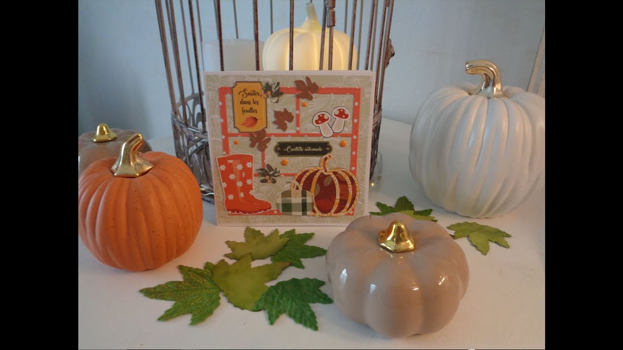TUTO CARTE MOODBOARD AUTOMNE (DIE ACTION) #citrouille #moodboard #scrapbooking