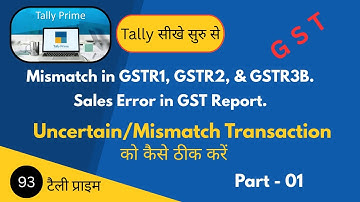 Fix Uncertain Transactions in Tally Prime | GSTR-1, GSTR-2, GSTR-3B Mismatch & Sales Errors.