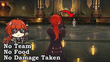 Diluc Solo Childe No Food, No Team, No Damage Taken | Genshin Impact