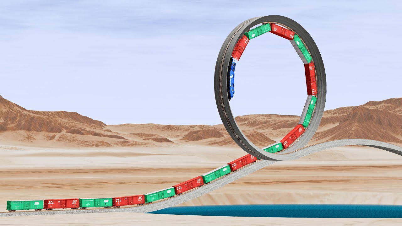 Train vs. Crazy Looping Track - BeamNG Drive - YouTube