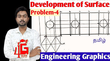 Development of Surface Problem in Tamil | Hexagonal Prism with Hole | Engineering Graphics | Unit 4