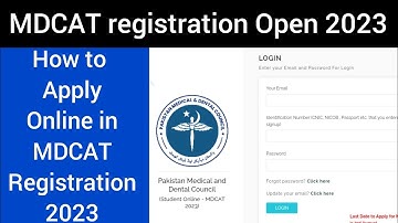 How to Apply in MDCAT 2023 Registration  :: How to Apply online in PMDC-MDCAT 2023