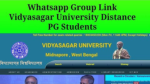 Whatsapp Group Link, Vidyasagar University Distance PG Admission