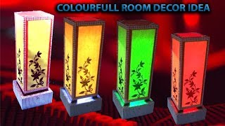 How to make a Table Lamp || Multi-colour  with Remote || DIY Room Decoration ideas 2018 ||