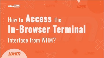 How to Access the In-Browser Terminal Interface from WHM? | MilesWeb