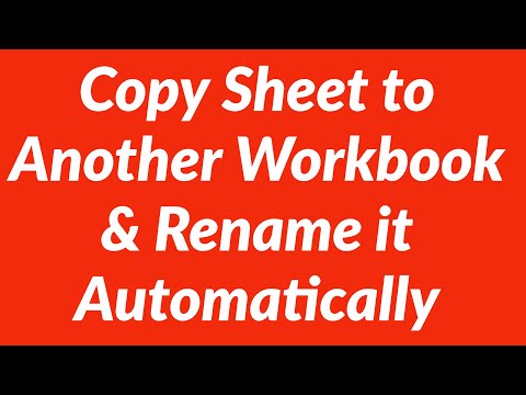 Copy sheet Another Workbook Rename it Automatically - YouTube