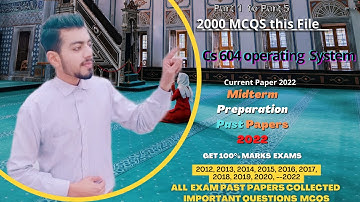Cs604 Midterm Exam Preparation 2024- Cs604 Midterm Exam Past Papers  Part 1- 5 - Current Paper 2024