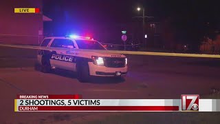 5 injured in 2 shootings that happened minutes apart in Durham, police say