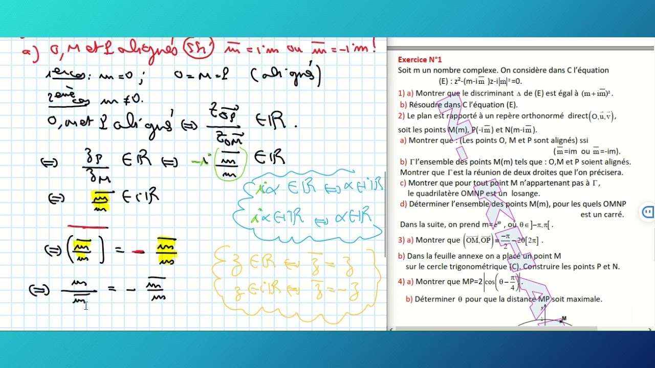 Exercice complexe bac math. (Bac. sc. fort)