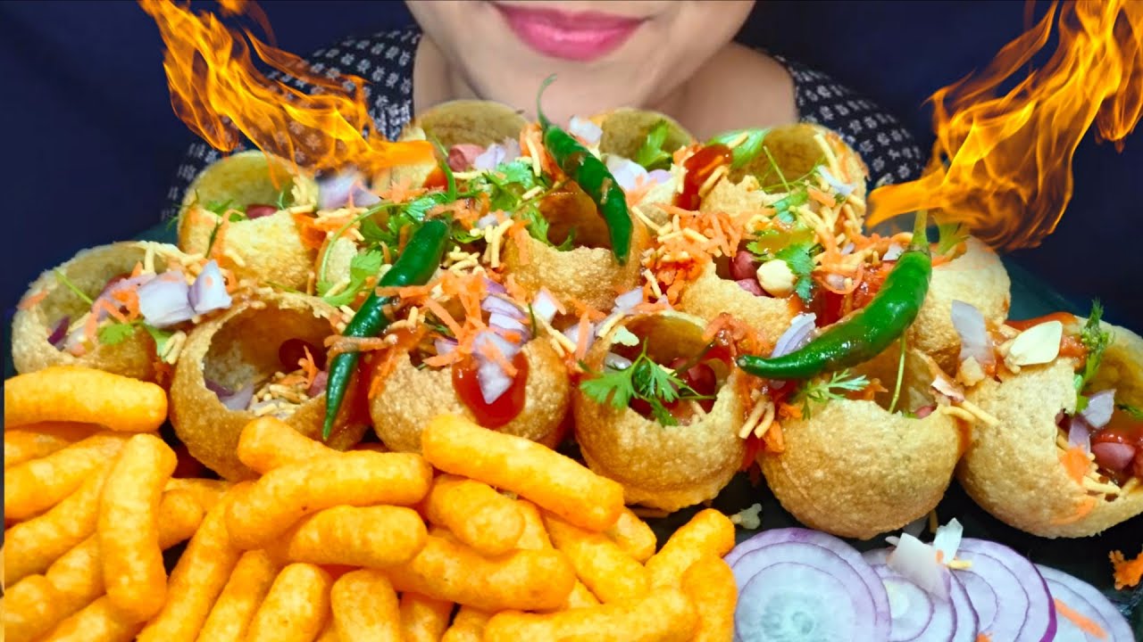 Spicy 🔥 Sukha Puri Mukbang l Green Chilli 🌶️ *Eating Show 