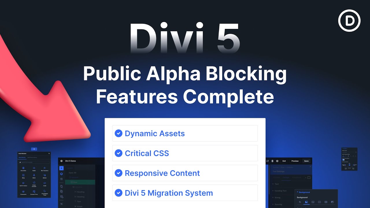 Divi 5 Update: Public Alpha Blocking Features Complete - YouTube