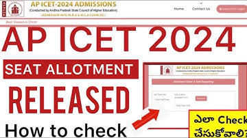 AP ICET 2024 SEAT ALLOTMENT RELEASED | HOW TO CHECK ICET SEAT ALLOTMENT