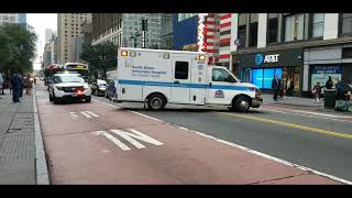 NorthWell Health North Shore University Hospital EMS Transporting With MTA PD Escort In Midtown, NYC
