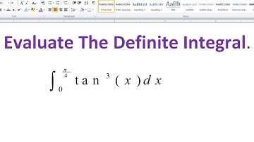 Integral of tan^3(x) From 0 to pi/4