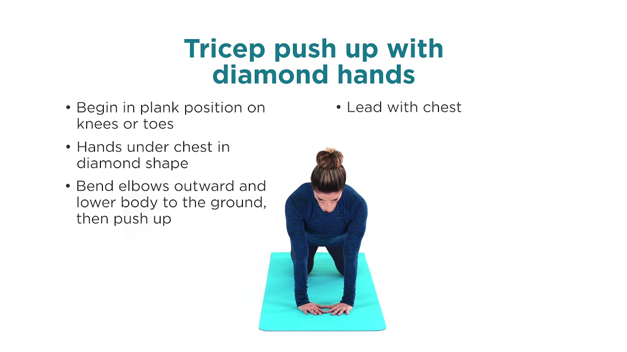 Tricep push up with diamond hands - YouTube
