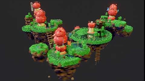 Floating Island Blender game asset
