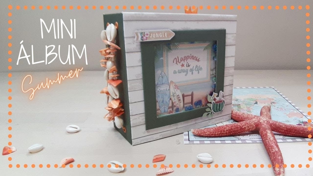 Mini álbum verano Scrapbooking con portada Shaker - thptnganamst.edu.vn