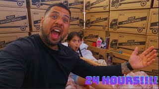 24 HOURS IN A BOX FORT CHALLENGE