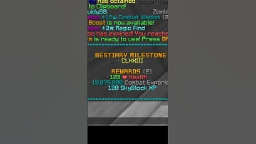 Accidentally claiming the bestiary combat XP EARLY… #minecraft #skyblock #hypixelskyblock #hypixel