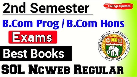 Du SOL Second semester Bcom Prog And Bcom Hons. Best books / Study Material For Exams 2022