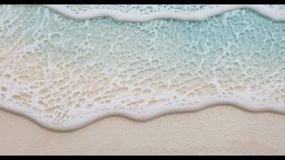 Best Ever Frothy White Resin Waves Over a Glittering Wet Sandy Beach