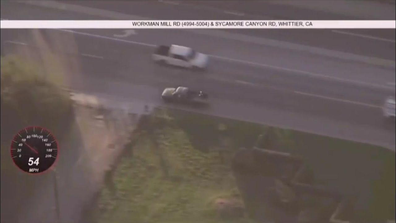 Dangerous police chase of suspect in stolen truck; Suspect known to ...