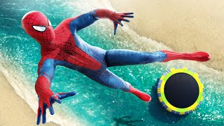 GTA 5 Spiderman • Water Trampoline Jumps and Fails 2 (Funny Moments, No godmode)